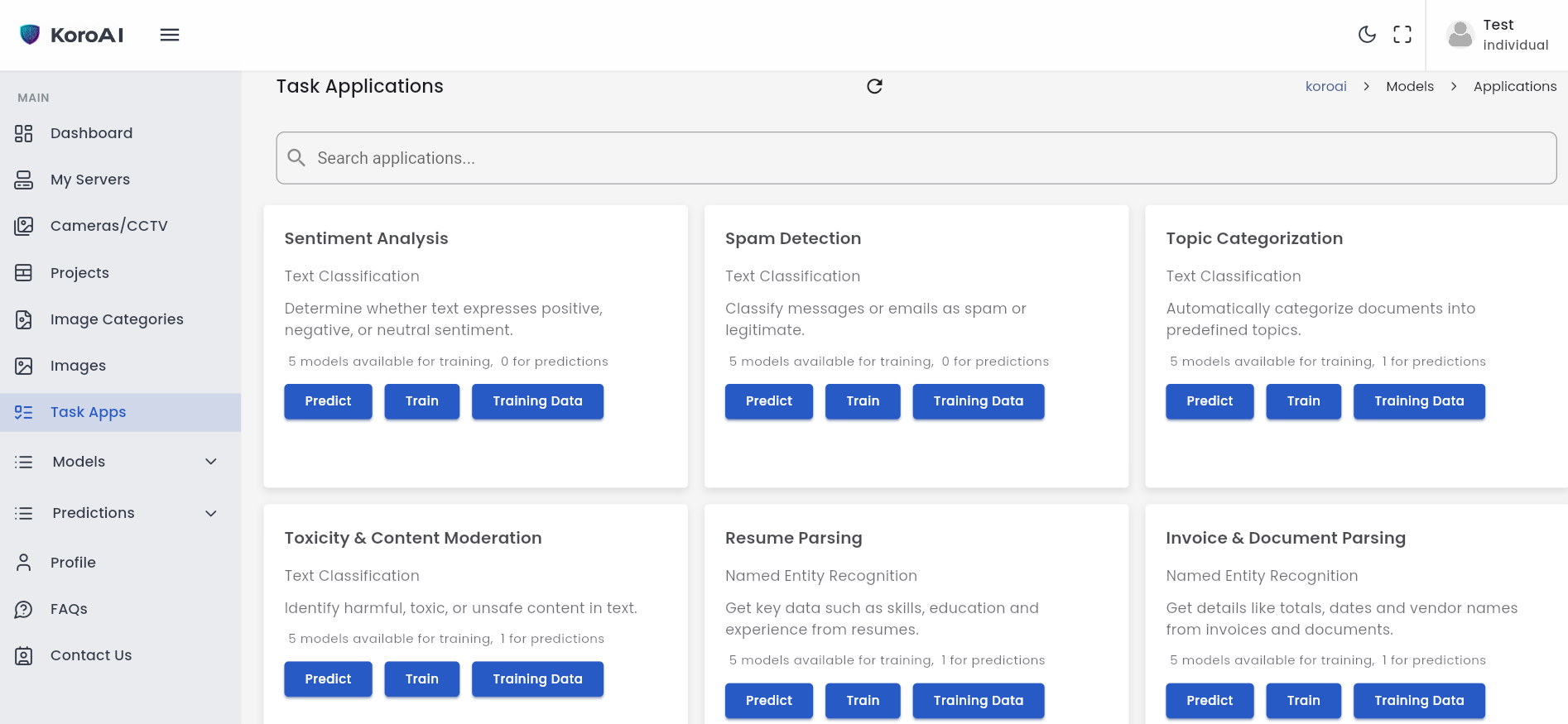 Predictions screenshot